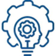 Mask group-1 Illustration of interlocking gears forming a human head silhouette within a light bulb, symbolizing innovation and intellectual ideas.